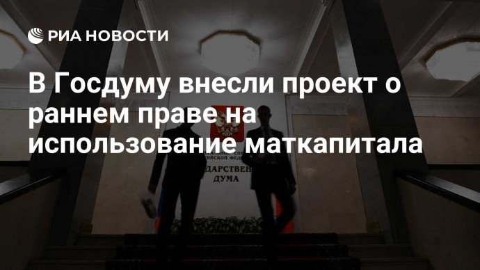 В Госдуму внесли проект о раннем праве на использование маткапитала