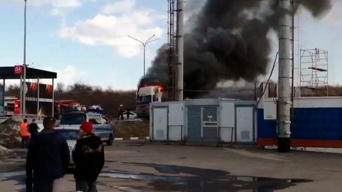 В Туле у грузовика взорвался бензобак